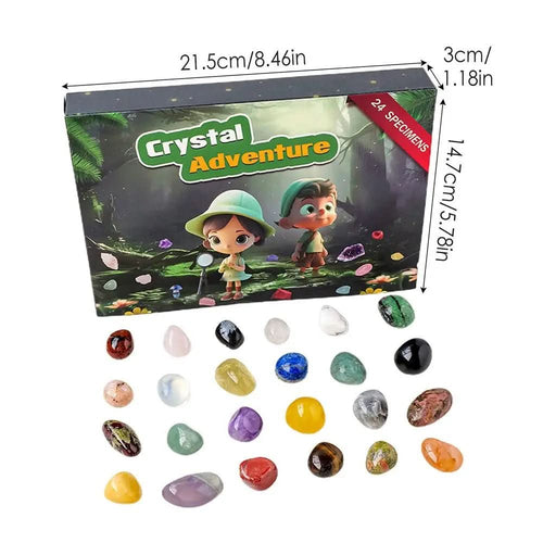 Advent calendar with crystals, gemstone set