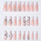Floral nail stickers with rhinestones and glitter