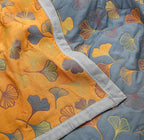 Colorful reversible quilted floral bedspread