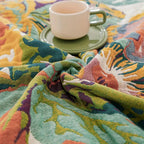 Colorful quilted floral bedspread