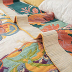 Colorful quilted floral bedspread
