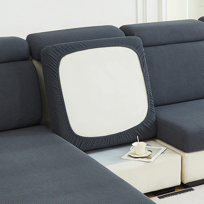 Elastic fitted sofa cover for the seat