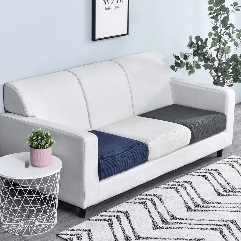Elastic fitted sofa cover for the seat