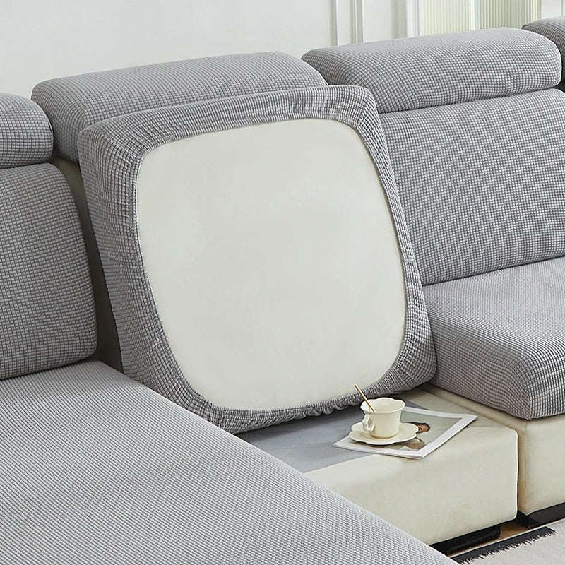 Elastic fitted sofa cover for the seat