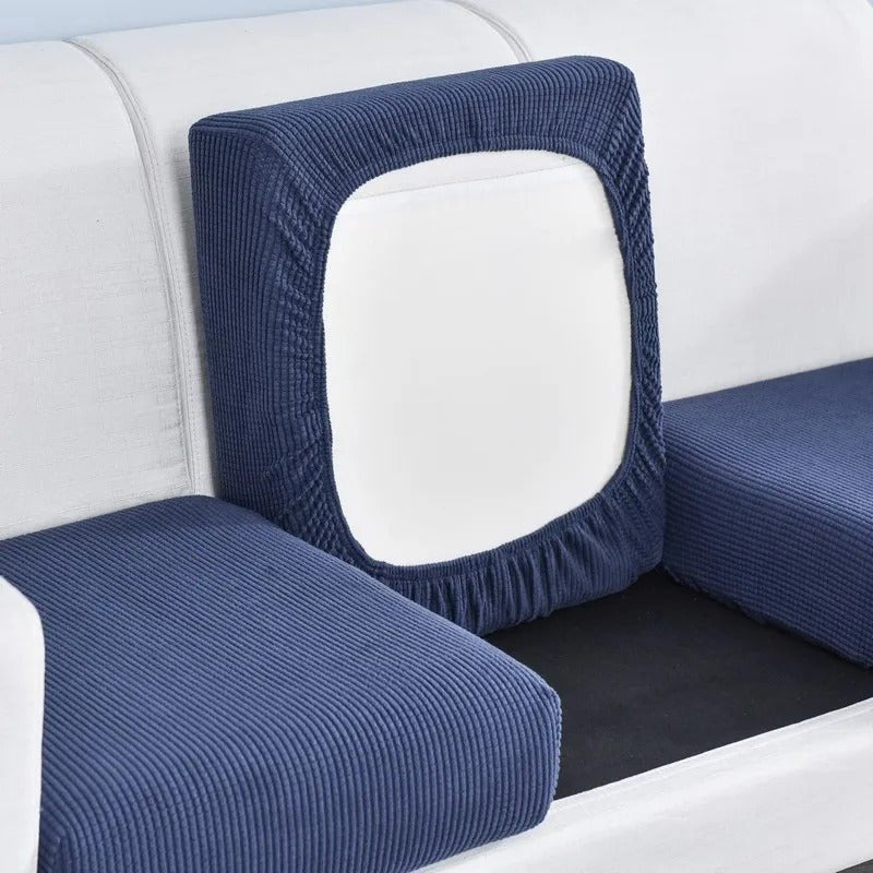 Elastic fitted sofa cover for the seat