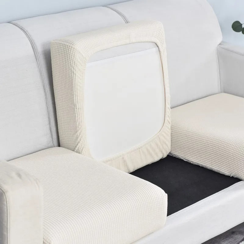 Elastic fitted sofa cover for the seat