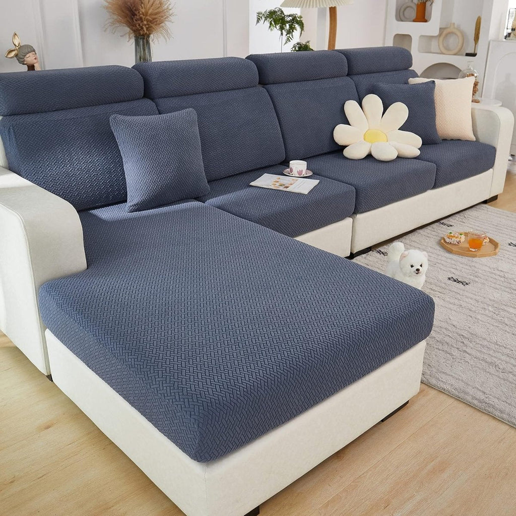 Elastic fitted sofa cover for the seat