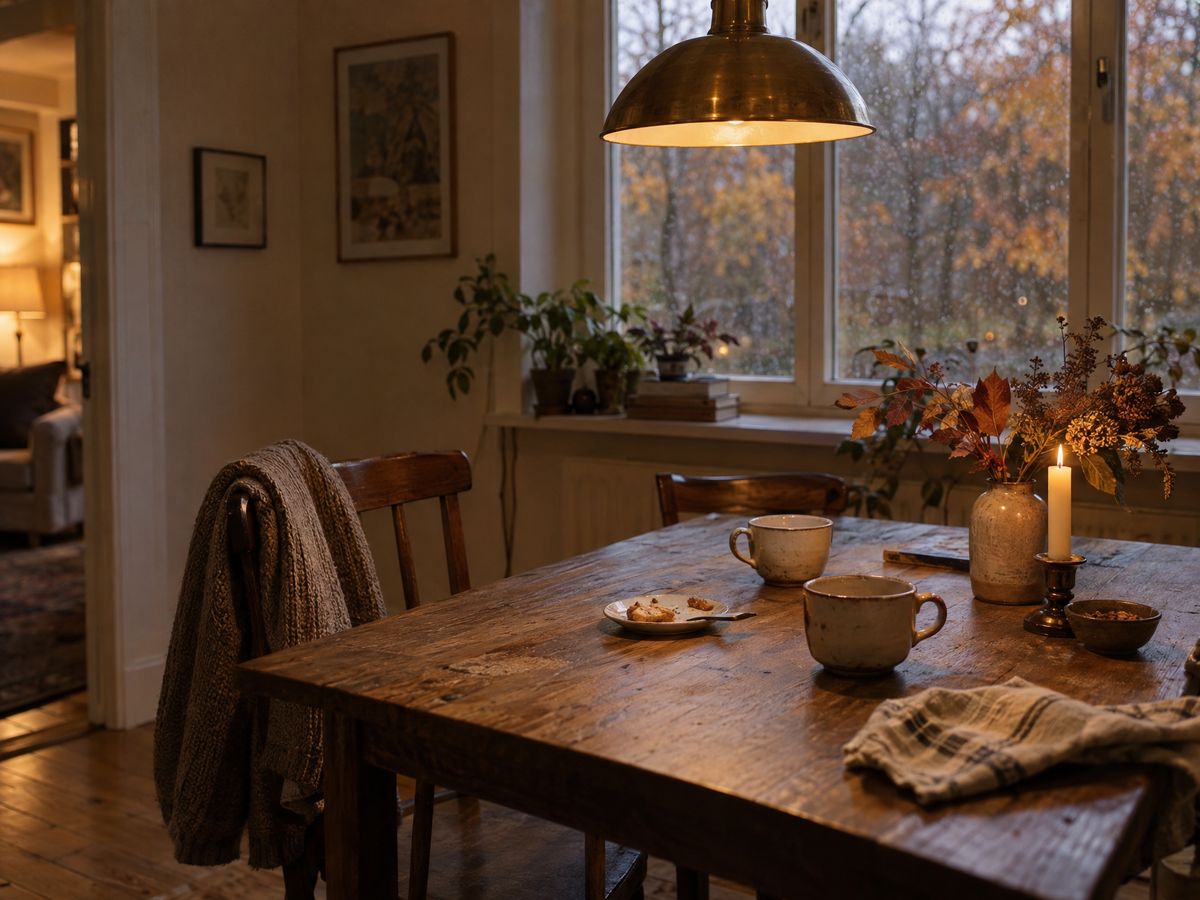 Jesienna jadalnia z lampą wiszącą – Varsovia Living
