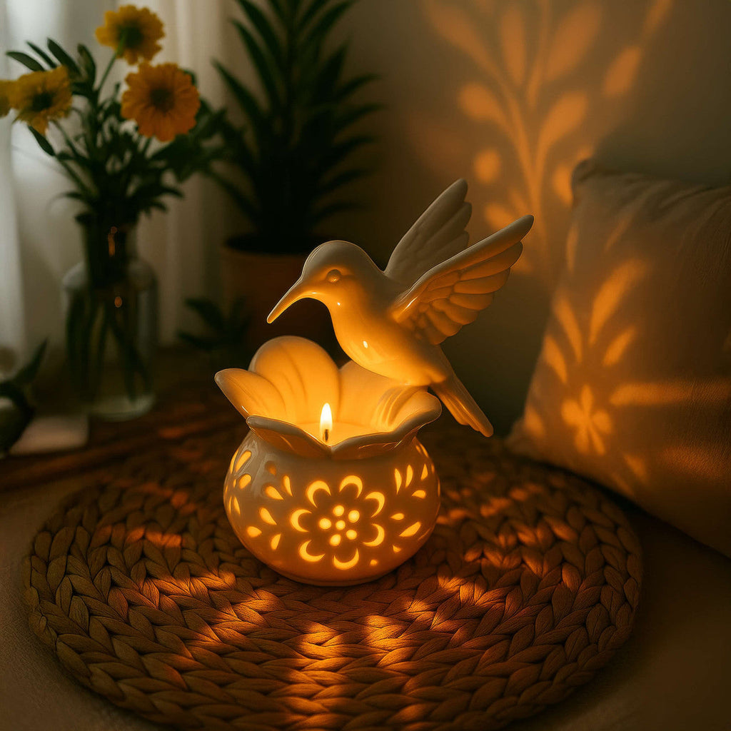 Hummingbird decorative figurine tealight holder