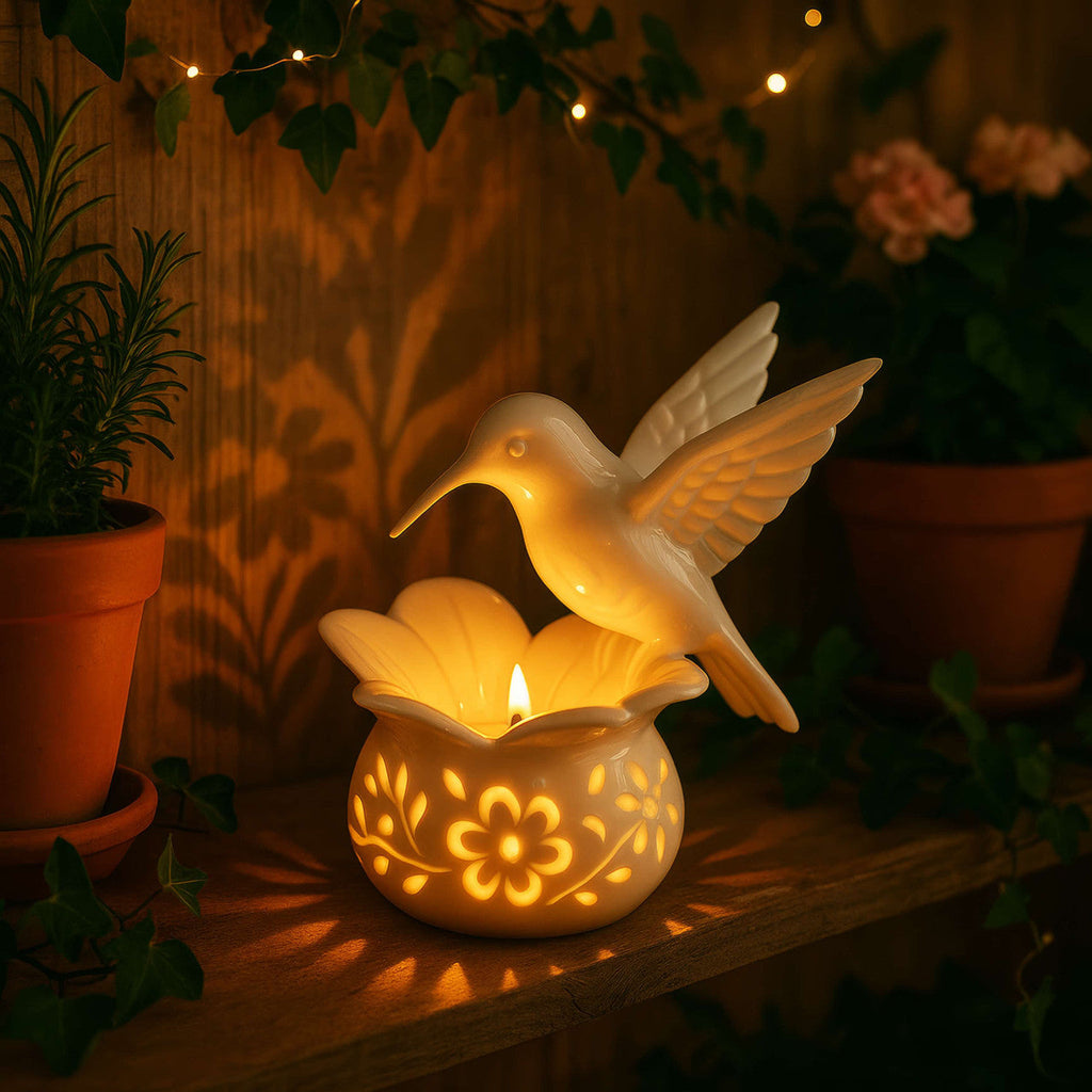 Hummingbird decorative figurine tealight holder