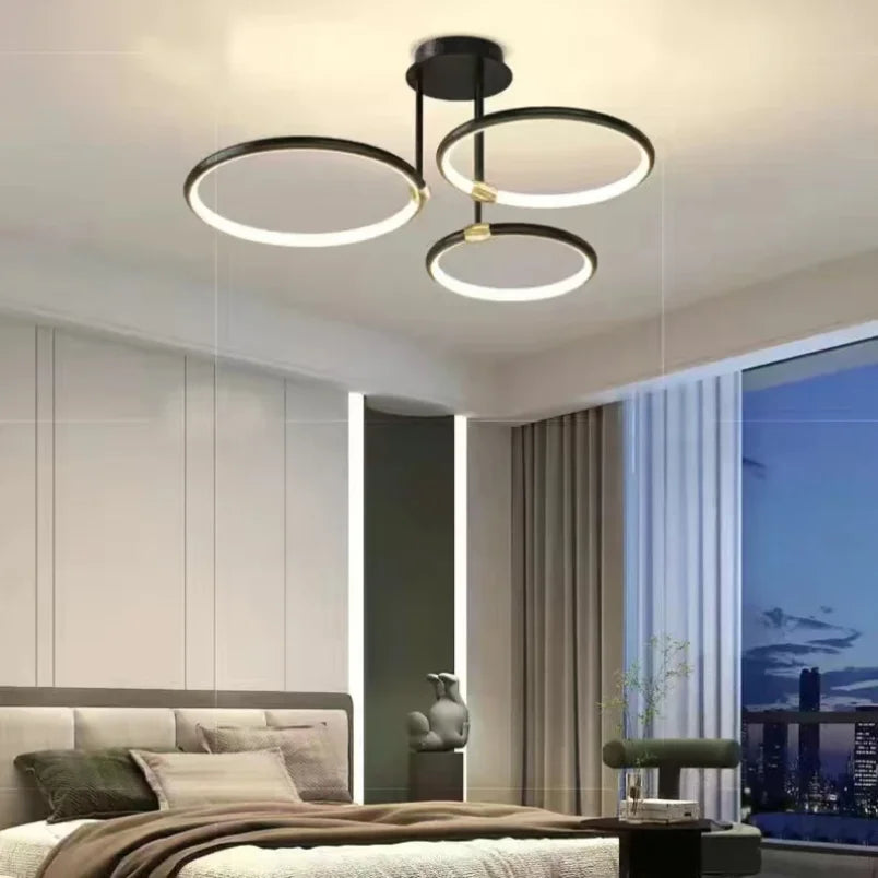 Żyrandol nowoczesny led geometryczny z okręgami