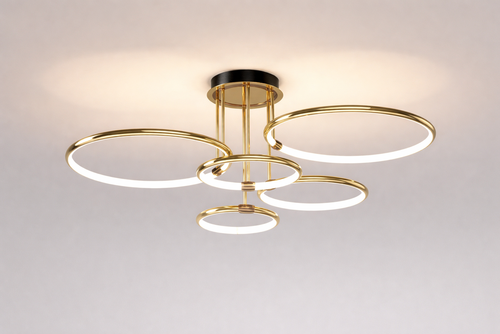 Żyrandol nowoczesny led geometryczny z okręgami