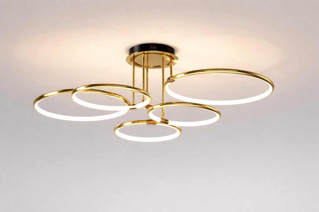 Żyrandol nowoczesny led geometryczny z okręgami