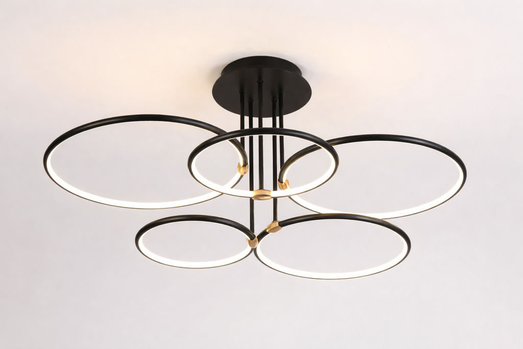 Żyrandol nowoczesny led geometryczny z okręgami