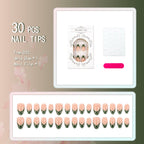 Green polka-dot press-on nails