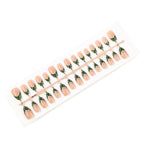 Green polka-dot press-on nails